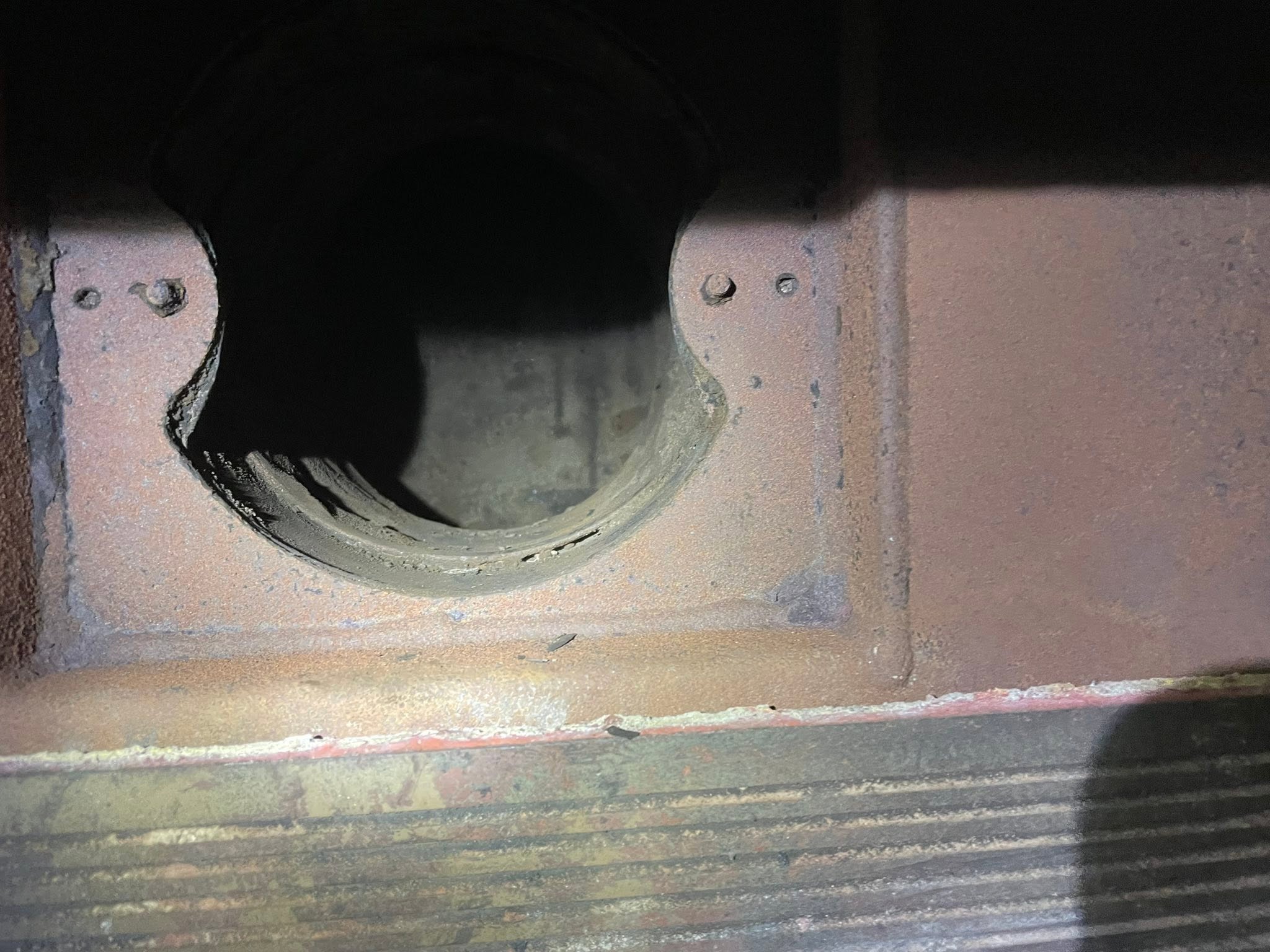 The same flue outlet swept clean